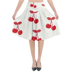 Cherries Flared Midi Skirt by nateshop