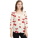 Cherries Chiffon Quarter Sleeve Blouse View1