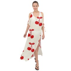 Cherries Maxi Chiffon Cover Up Dress by nateshop