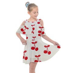 Cherries Kids  Shoulder Cutout Chiffon Dress by nateshop