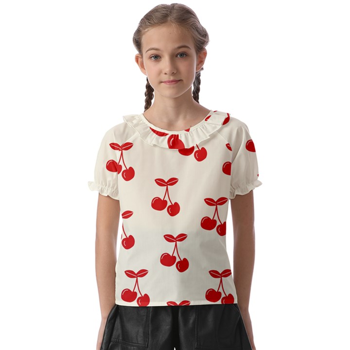 Cherries Kids  Frill Chiffon Blouse