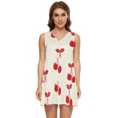 Cherries Tiered Sleeveless Mini Dress by nateshop