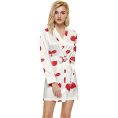 Cherries Long Sleeve Satin Robe by nateshop