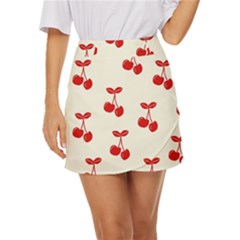 Cherries Mini Front Wrap Skirt by nateshop