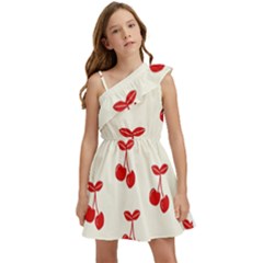 Cherries Kids  One Shoulder Party Dress by nateshop