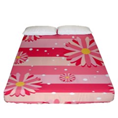 Floral-002 Fitted Sheet (queen Size) by nateshop