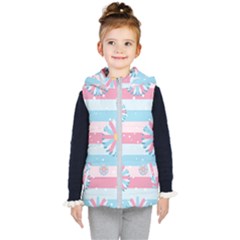 Flowers-023 Kids  Hooded Puffer Vest