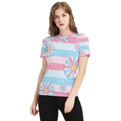 Flowers-023 Women s Short Sleeve Rash Guard