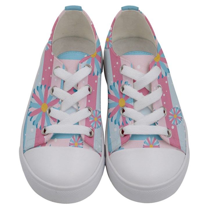 Flowers-023 Kids  Low Top Canvas Sneakers