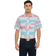 Flowers-023 Men s Short Sleeve Pocket Shirt  by nateshop