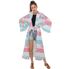 Flowers-023 Maxi Kimono by nateshop