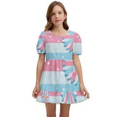 Flowers-023 Kids  Short Sleeve Dolly Dress by nateshop