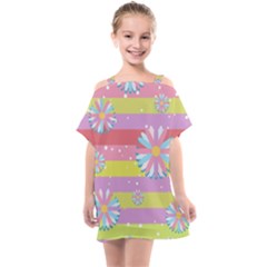 Flowers-024 Kids  One Piece Chiffon Dress by nateshop