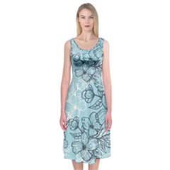 Flowers-25 Midi Sleeveless Dress by nateshop