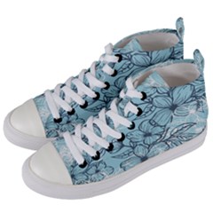 Flowers-25 Women s Mid-top Canvas Sneakers by nateshop