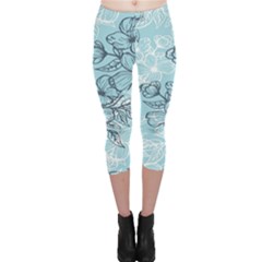 Flowers-25 Capri Leggings  by nateshop