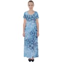 Flowers-25 High Waist Short Sleeve Maxi Dress View1