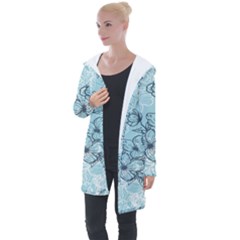 Flowers-25 Longline Hooded Cardigan