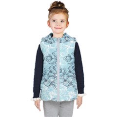 Flowers-25 Kids  Hooded Puffer Vest by nateshop