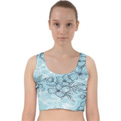 Flowers-25 Velvet Racer Back Crop Top by nateshop