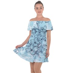 Flowers-25 Off Shoulder Velour Dress by nateshop