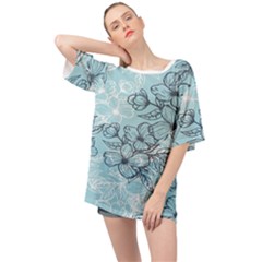 Flowers-25 Oversized Chiffon Top by nateshop