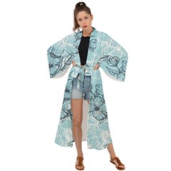 Flowers-25 Maxi Kimono by nateshop