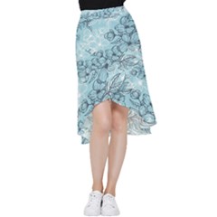 Flowers-25 Frill Hi Low Chiffon Skirt by nateshop