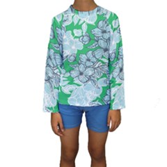 Flowers-26 Kids  Long Sleeve Swimwear by nateshop