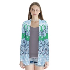 Flowers-26 Drape Collar Cardigan by nateshop