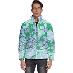 Flowers-26 Men s Puffer Bubble Jacket Coat by nateshop