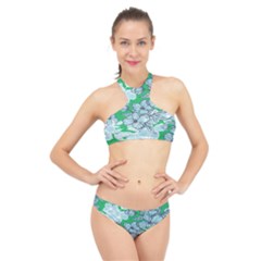 Flowers-26 High Neck Bikini Set