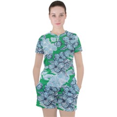 Flowers-26 Women s Tee And Shorts Set