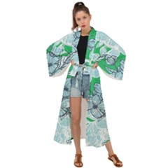 Flowers-26 Maxi Kimono by nateshop