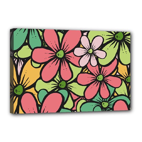 Flowers-27 Canvas 18  X 12  (stretched) by nateshop