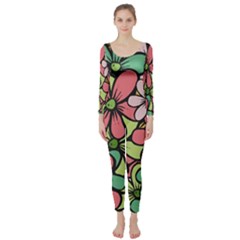 Flowers-27 Long Sleeve Catsuit