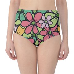 Flowers-27 Classic High-waist Bikini Bottoms