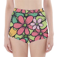 Flowers-27 High-waisted Bikini Bottoms by nateshop