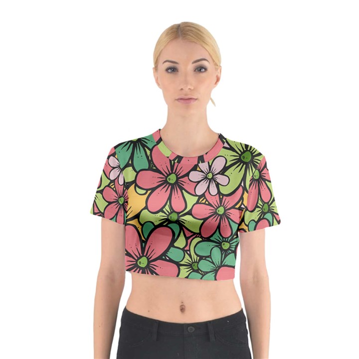 Flowers-27 Cotton Crop Top