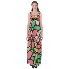 Flowers-27 Empire Waist Maxi Dress