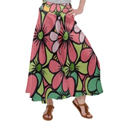 Flowers-27 Satin Palazzo Pants