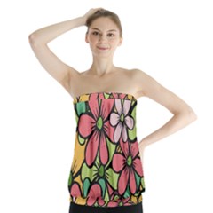 Flowers-27 Strapless Top