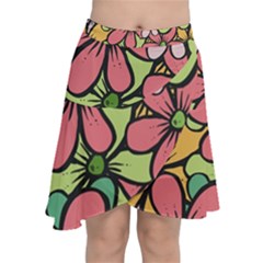 Flowers-27 Chiffon Wrap Front Skirt