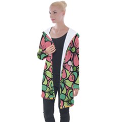 Flowers-27 Longline Hooded Cardigan