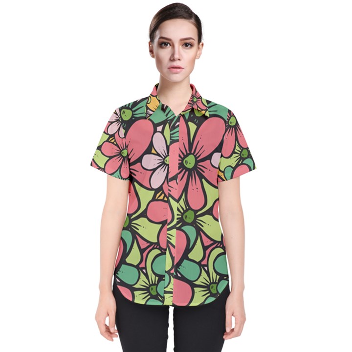 Flowers-27 Women s Short Sleeve Shirt