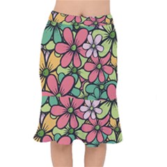 Flowers-27 Short Mermaid Skirt