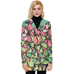 Flowers-27 Button Up Hooded Coat 