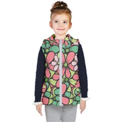 Flowers-27 Kids  Hooded Puffer Vest by nateshop