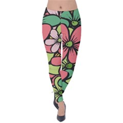 Flowers-27 Velvet Leggings by nateshop