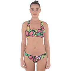 Flowers-27 Cross Back Hipster Bikini Set